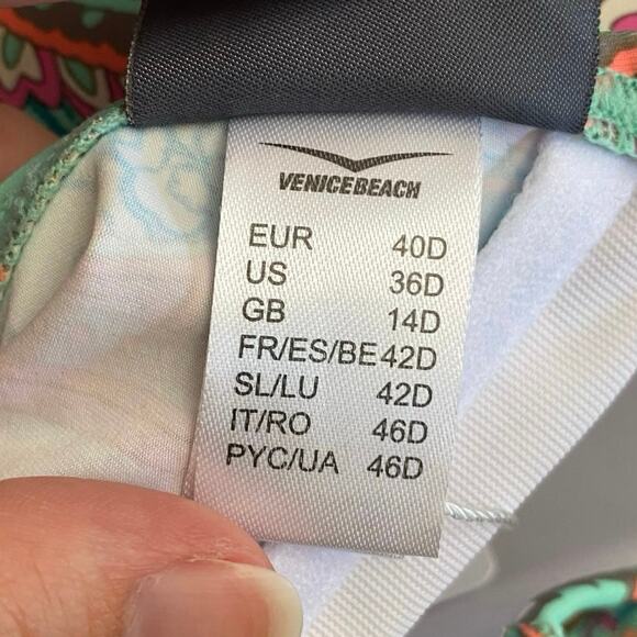 Lascana NWT Paisley Print Bikini Set Womens Size 36D Top and Size 12 Bottoms - Picture 5 of 10